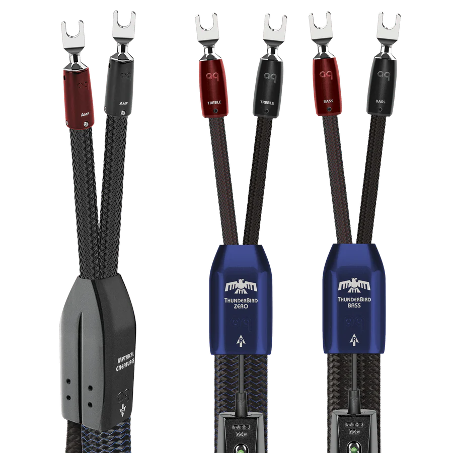 AudioQuest Thunderbird 10ft Bi-Wire Speaker Cables Zero + Bass.